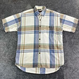 Vintage JanSport Shirt‎ Mens M Short Sleeve Plaid Button Down Shirt